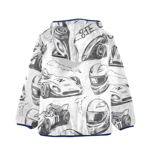 Car Girls Fleece Jacket Girls Fall Jacket Girls Zip Up Hoodie Girls Sherpa Jacket 2-10T2