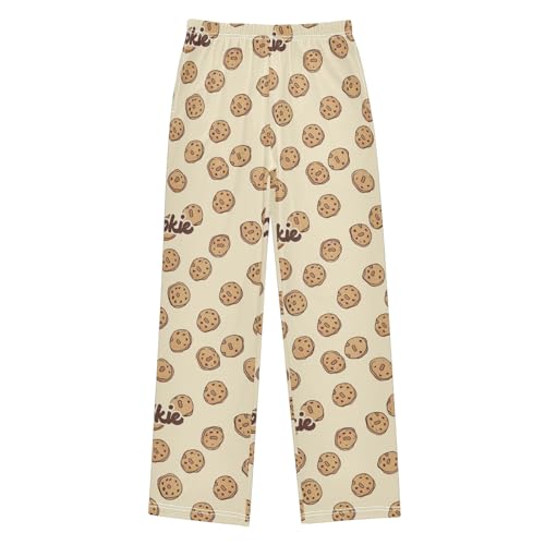 Chocolate Chip Cookies Theme Cute Pajama Pants, Soft Sleepwear Lounge Pants Pajama Pj Bottoms for 6-14 Years