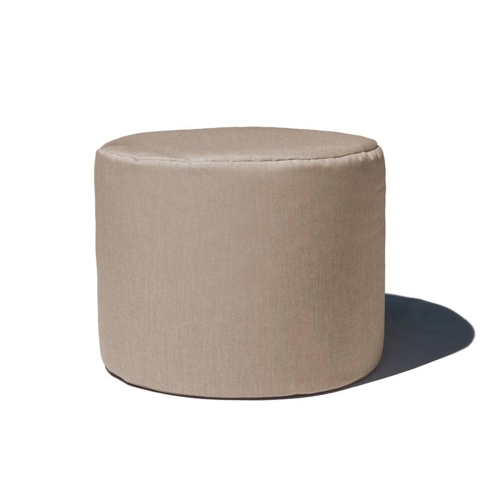 Stylish and Versatile Ottoman Pouf 21 in. L X 21 in. W X 17 in. H Size, Pretty Beige Shade, Fade, Uv, Water, and Weather Resistant, | All Season Perfect for The Patio, Deck, Porch, or Poolside