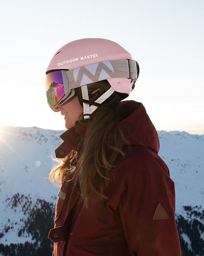 Image of OutdoorMaster Kelvin Ski Helmet - Snowboard Helmet for Men, Women & Youth (Matte Pink,L) | Ski & Snowboard Use,Fits Men,Women & Youth,ASTM Certified Impact Protection,Adjustable Ventilation