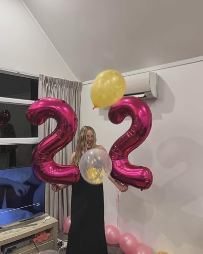 Image of 40 Inch Hot Pink Number 3 Balloon, 3rd Birthday Party Decorations | 40 Inch Hot Pink inflatable foil number balloons, large birthday decorations for 3rd birthday