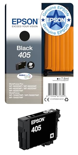 Epson 405 Black Suitcase Genuine, DURABrite Ultra Ink, Standard Capacity