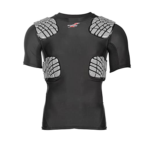 Intergrated Rib and Shoulder Combo Protection Short Sleeve Shirt Padded Football Compression T