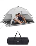 qeedo Quick Palm Strandmuschel für 2 Personen mit UV-Schutz 80+ und kleinem Packmaß - leichtes, schnell aufzubauendes Strandzelt - Sonnenschutz & Windschutz am Strand