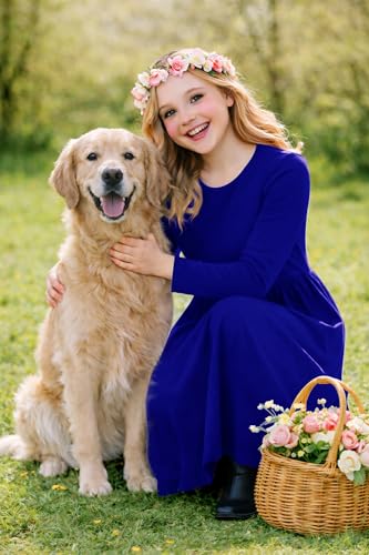 Image of Deerose Girls Maxi Dress Short Sleeve Casual Long Dresses with Pockets 5-14 Years