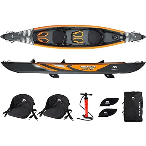 WASSERSPORT EUROPA Aqua Marina AIR-K 440 Inflatable Kajak Aufblasbares Kayak Kanu Boot 2 Personen Cover