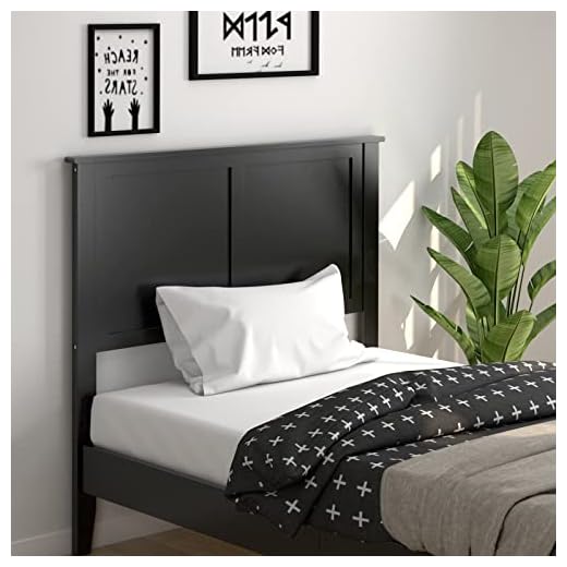 Giantex Twin Bed Headboard, Flat Panel with Pre-drilled Holes for Height Adjustment, Thickened Wooden Backboard, Black