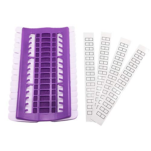 Fbshicung 30 Positions Floss Organizer Embroidery Shelf Thread Organizers for Cross Embroidery Thread Holder with 4Pcs Replaceable Paper Card Needle Holder (Purple) - Thumbnail 2