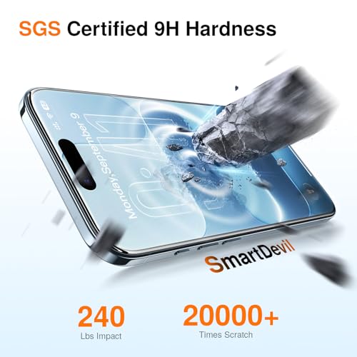 Image of SMARTDEVIL 2 Pack Screen Protector for iPhone Air with AR Anti-Reflective Technology, 9H Hardness Military Grade Tempered Glass for iPhone 17 Air, Bubble Free and Auto Dust-Removal Box, Easy Install
