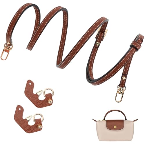 GADITIEK Bandouliere pour Sac Longchamp Mini, Cuir Réglable pour Sac a Main, Anse pour Long Champ Femme Pliage