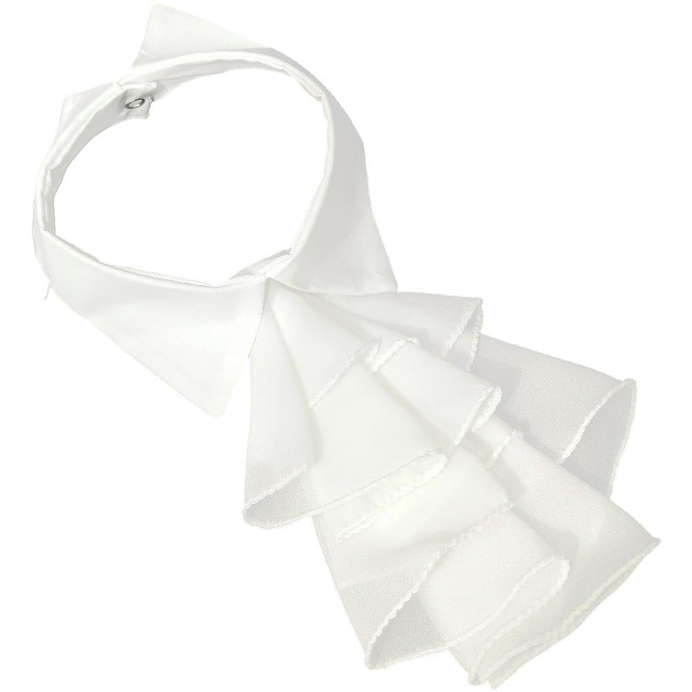 Fituenly White Victorian Colonial Jabot Tie Neck Accessory Medieval Ruffled Shirt Front Collar For Historical Reenactments