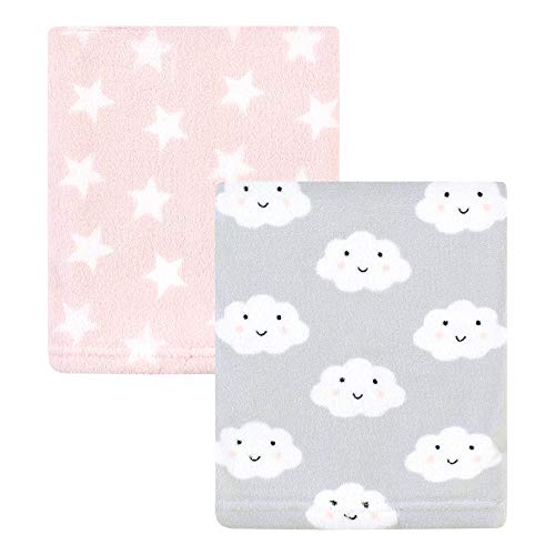 Image of Hudson Baby Unisex Baby Silky Plush and Coral Fleece Blanket, Pink Cloud, 30x36 inches