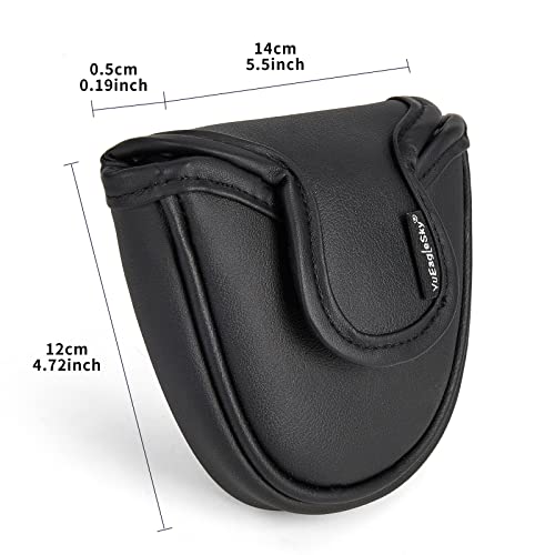 Yueaglesky Black Golf Club Mallet Putter Head Cover With Magnetic Closure, Durable Pu Material - Single Package #TOP6
