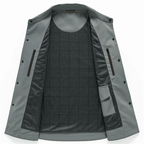 Men's Solid Business Casual Jacket Loose Fit Blazer Coat Lapel Buttons Work Formal Outwear3