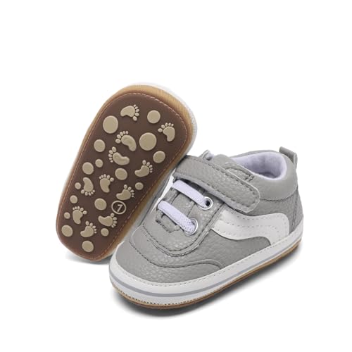 Image of Clowora Baby Boys Girls Shoes Non-Slip Rubber Sole Sneakers Infant First Walking Toddler Crib Shoes Newborn Loafers Flats.