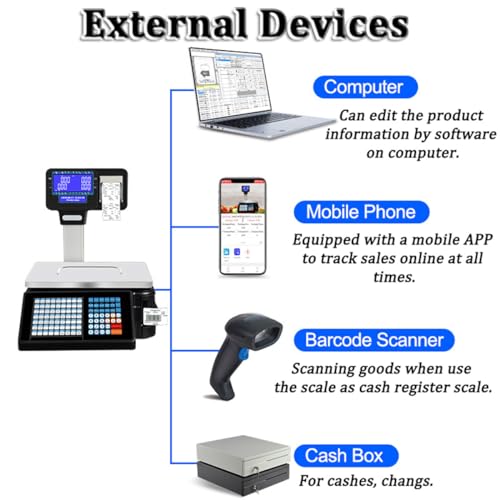Báscula digital comercial con doble pantalla y etiqueta miniatura 2