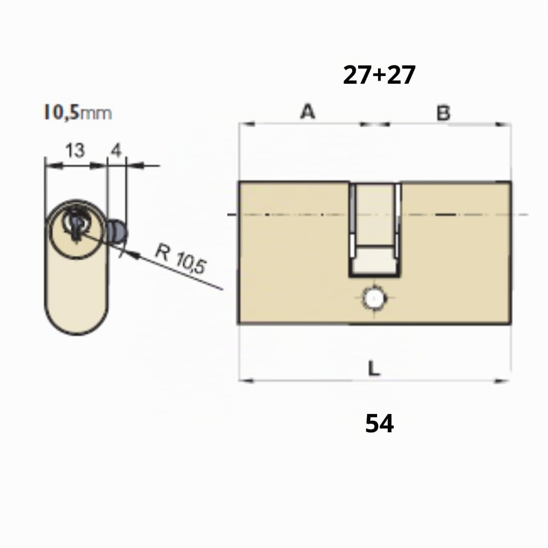 Lince 3017800 Cilindro Ovalado Latonado 0500/54 mm