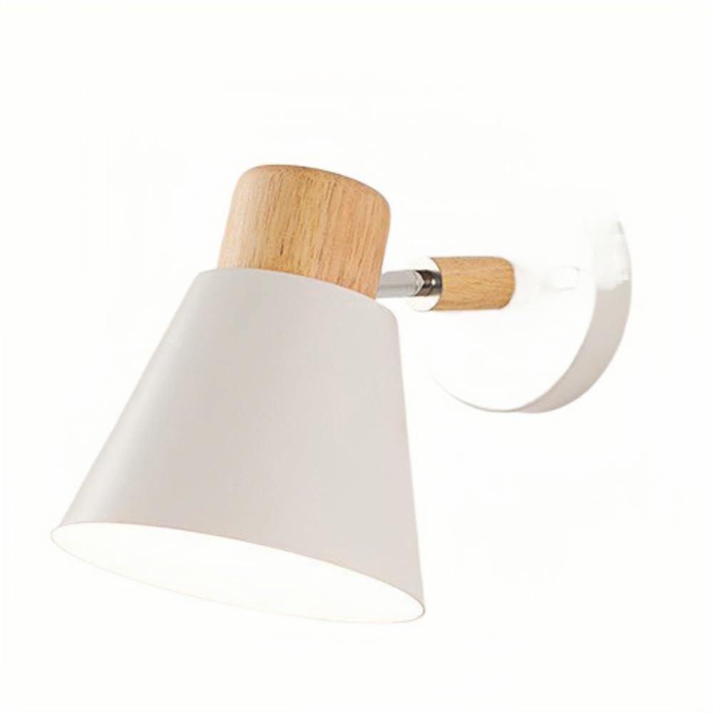 JYBNBBE Nordic Indoor Wall Lamp, Modern Minimalist Bedside Sconce, E27 Lighting for Bedroom & Living Room,White