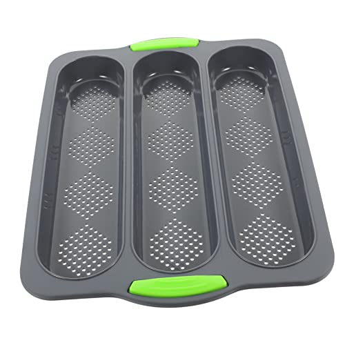 OKUMEYR Silicone No-stick Baking for Home Kitchen Slot Bread Pan Color for French Bread and Loaves Easy to Clean and - Baking Tool