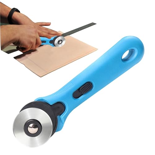 Eventerde Cortador de tela giratorio,Rueda cortadora de tela - Rueda cortadora de apliques para colchas, mango ergonómico | Herramienta cortadora enrollable para manualidades, costura y acolchado