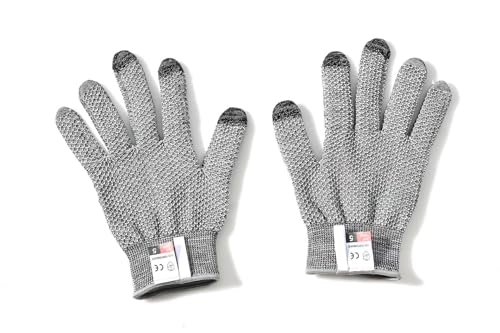 Gloves Cut Resistant with Touchscreen Capability, Safety Work Gloves for Kitchen and Construction, Gray