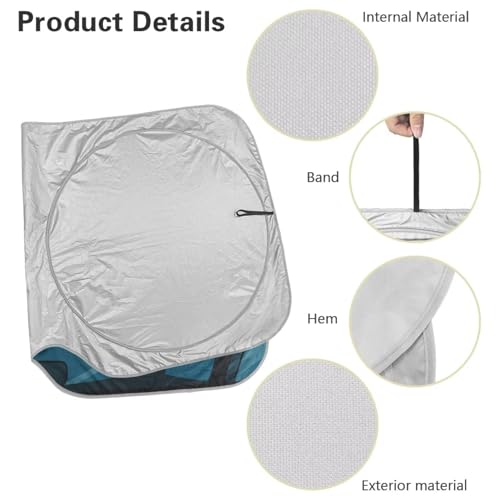 Image of Funny Skeleton Windshield Sun Shade Universal Fits Cars, SUVs, Trucks Sunshade, Keeps Your Vehicle Cool Blocks UV Rays Car Accessories for Summer, (66.53x34.44 Inches)