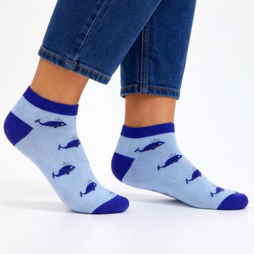 Image of Mint & Oak Men Ankle Socks, Printed Funky Socks, Cotton Unisex Ankle Length Sock, Odour Free Socks - Pack of 1