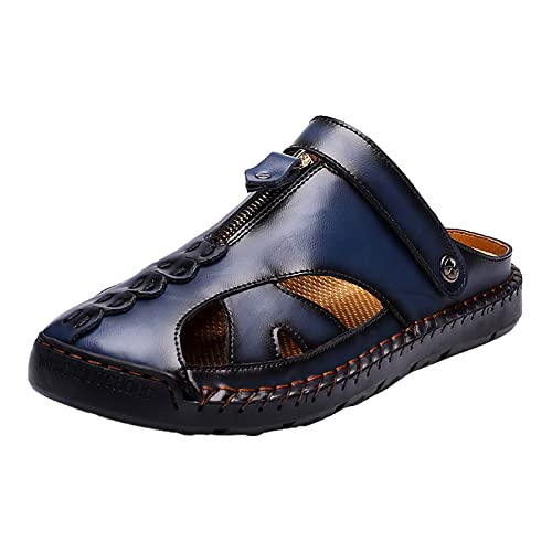 -Leather ls Breathable Sporty Handmade Large Men's Casual Shoes Versatile Daily Beach ls British Foreign Trade Men Shoes Winter Sporty Blue