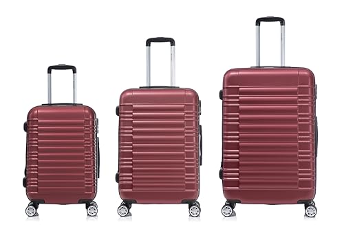Boleedy Set de Valise 3 Pièces (55/66/77cm),Lot Valise Rigide ABS Grande Taille Durable,Valise Soute avec 4 roulettes 360°,Sets de Bagages de Voyage