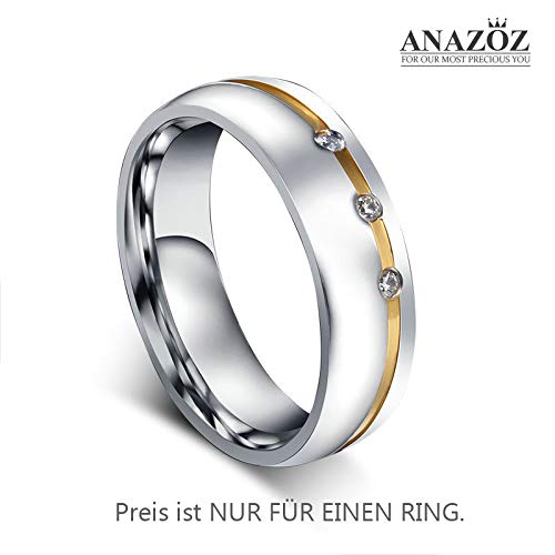 ANAZOZ Anello di fidanzamento da uomo in acciaio