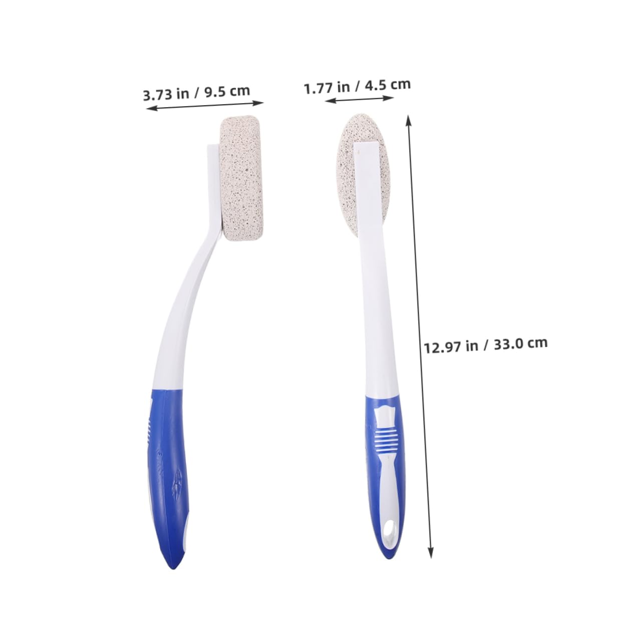 PLAFOPE 2pcs Foot File Tool Long Handle Volcanic Stone Foot Scrubber for Dead Skin Removal for Home