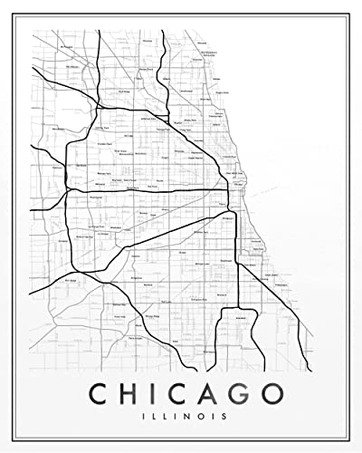 Chicago Map Print | City Print | Chicago City Map Print - Various Standard Sizes #TOP4