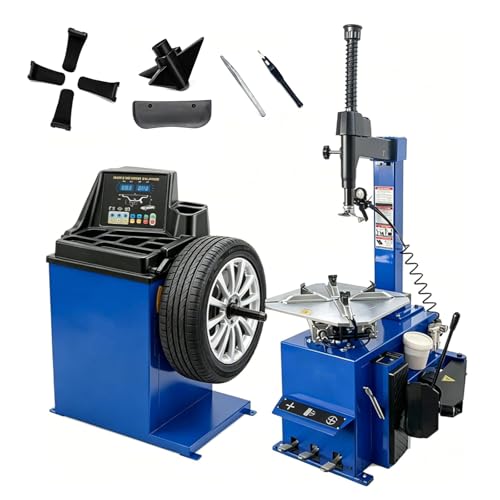 Jack Boss 3-Pedal Tire Changer and Wheel Balancer Combo Heavy-Duty Tire Mounting Machine 110V 60Hz Max 39 Inch Wheel Diameter for Auto Repair Garage