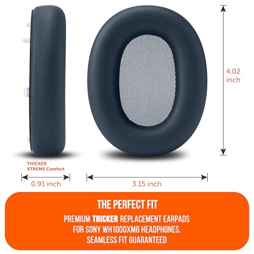 Image of WC PadZ XM6 XL - Extra Large Replacement Ear Pads Compatible with Sony WH-1000XM6 by Wicked Cushions | Bigger Ear Opening, Enhanced Comfort & Sound Isolation | Midnight Blue