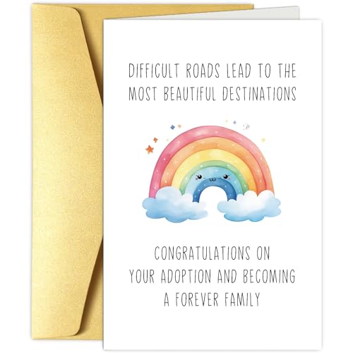 Obbyidk Adoption Card, Happy Adoption Day Card, Congratulations on Your Adoptions and Becoming A Forever Family