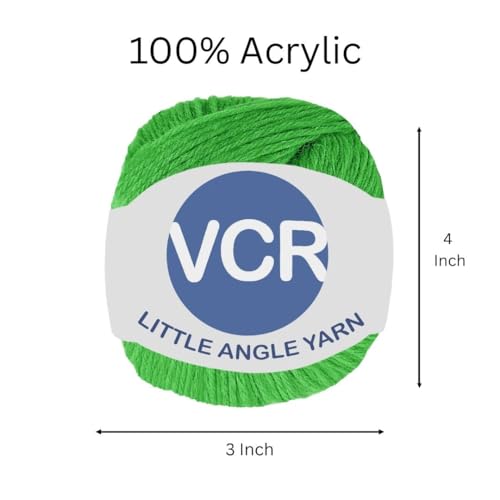 Image of VCR 4 Ply Green Little Angle Yarn, 25 Grams, 92 Meters Length, 100% Acrylic Soft Baby Knitting Yarn for Crochet, Newborn Sweaters, Soft Baby Socks, Mittens and Leggings, Pack of 1