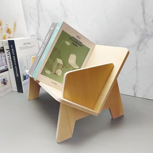 Generico Bureau Bookshelf, Desktop Rack, Wooden Small Inclined Design Creative Stylish Space-Saving Storage, Bookshelf Organizer for Home, Tabletop, 15,75 x 10,24 x 9,45 pouces – Image 5