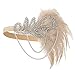 Produktbild Tukistore Damen Feder Stirnband,Retro 20er Feder Stirnband Strass Flapper Headpiece Gatsby Quaste Stirnband Headpiece Kostüm Zubehör