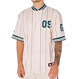  FUBU Varsity Pinstripe Baseball Shirt Herren Shirt Offwhite grün M