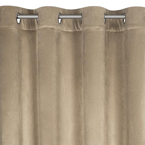 Eurofirany Carli Velvet Curtain with Ruffles, Velvet Curtain with Eyelets, Opaque Blackout Curtain for Living Room Bedroom - Image 2