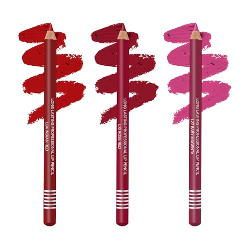 Image of Colors Queen Matte Lip Liner Pencil | Non Transfer Liner For Professional Makeup | Lip Liner Pencil Waterproof (Combo - 04)