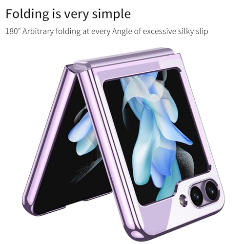 Image of BOUNCEBACK Slim Electroplated Transparent Case /Cover for Samsung Galaxy Z Flip5 / Case Cover for Z Flip 5 - (Clear Blue | Polycarbonate)