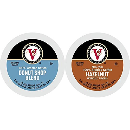 Donut Shop Blend For K-Cup Keurig 2.0 Brewers, Victor Allen Coffee, Medium Roast Single Serve Coffee Pods, 80 Count & Hazelnut For K-Cup Keurig 2.0 Brewers, 42 Count #TOP24