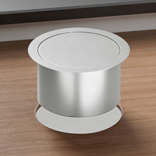 Stainless Steel Countertop Trash Can Lid Replacement, Black Recessed Flap Cover for 17x11.5CM (6.5x4.5inch) Bin, Durable Kitchen Waste Bin Lid