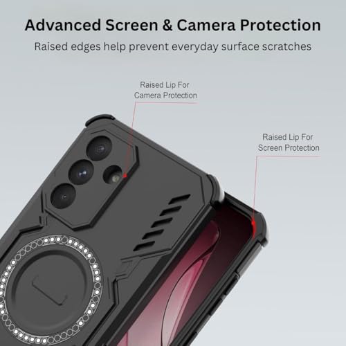 Image of Back Cover Case for Samsung Galaxy A56 5G | 360 Protection Mobile Phone Case | Mag-Safe | Camera Protection | Samsung Galaxy A56 Back Cover | Samsung Galaxy A 56 5+G - Black TPU + PC