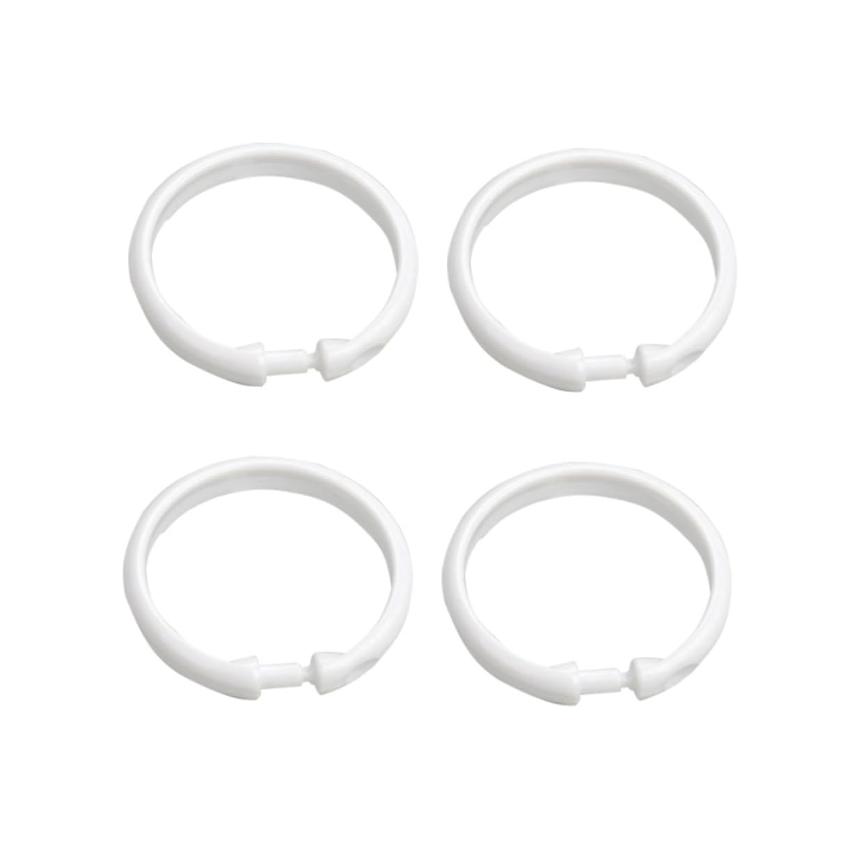 IWOWHERO 24Pcs Shower Curtain Hooks Large Rustproof Plastic Rings for Easy Glide for Bathroom Tub Dressing Versatile for Scarves and Hats White