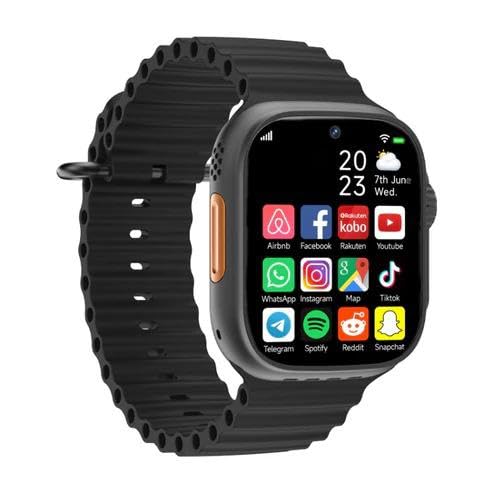 Image of SE HUB Advanced Smart Watch with SIM Support | AMOLED Screen Bluetooth Calling Health Tracking SpO2 Heart Rate Video Call Large Storage Long Battery Backup 49 mm Smartwatch for Men Women Black