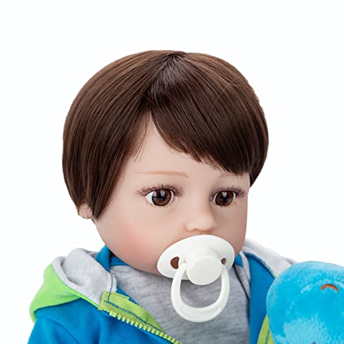 Bebe Reborn Meino Boneco Original Silicone Barata Boneca Realista Olhos Castanho 48CM (IG-580)