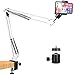 Overhead Video Mount Articulating Arm,Cell Phone Holder, Webcam Stand Lazy Desk Arm Clamp for Flat Photography Videography Recording Livestream(white)â€˜