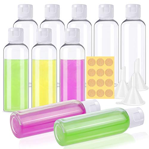 Small Plastic Travel Bottles, Shynek 2 oz Plastic Bottles with lids Empty Lotion Bottles Small Travel Bottles Bulk with Funnels for Liquids Lotion Shampoo